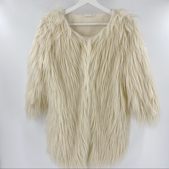 Vera & Lucy cream faux fur jacket